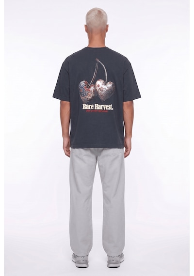 Respire Erkek Harvest Baskılı Oversize T-shirt Siyah