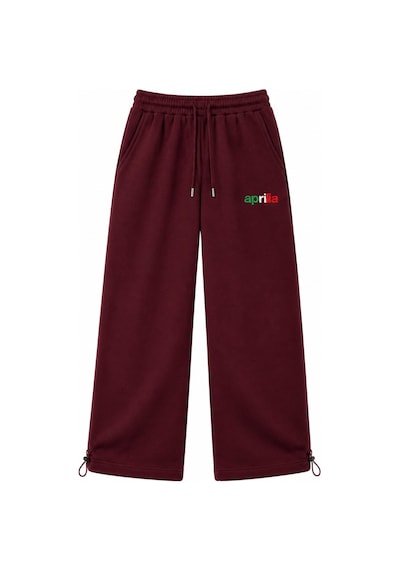 Zaee Aprilia Nakışlı Ayarlanabilir Paça Baggy Eşofman Altı Bordo