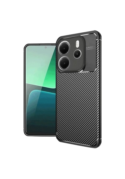 Xiaomi Redmi Note 14 4g Uyumlu Kılıf Auto Focus Karbon Kapak - Siyah