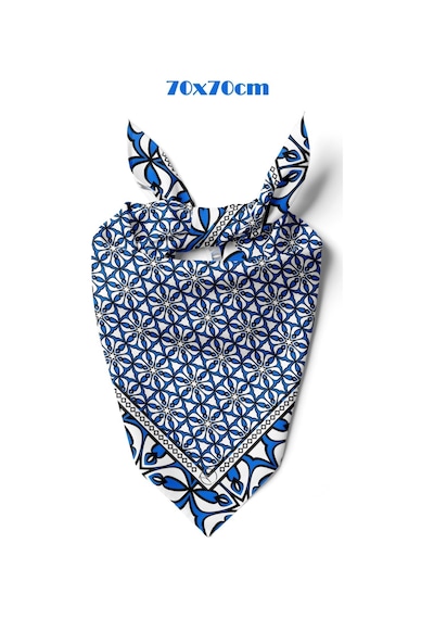 Blue Marifet İşlemesi Desen 70 70cm Bandana/fular Çok Renkli
