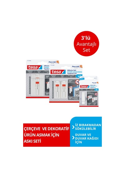 Tesa İz Bırakmadan Sökülebilir Yapışkanlı Askı - Çivi, Duvar - Avantajlı Paket Diğer