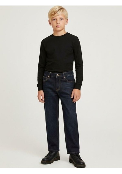 Zekids Erkek Çocuk Geniş Paça Denim Pantolon-16640 Renkli