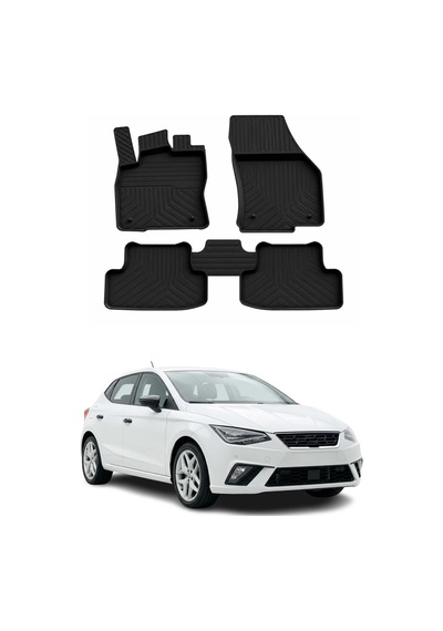 Seat Ibiza 5 2017-2026 Uyumlu 4d Havuzlu Paspas Kauçuk Siyah 5 Parça