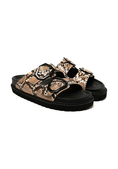 Terlik Kadın Galıa G106282 Genuins Vegan Snake Camel Snake Camel