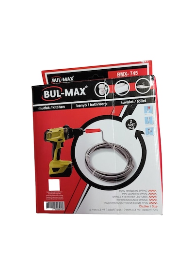 Lavabo Ve Gider Kanal Açıcı Sprali Matkap Ucuna Takılan Susta Bmx-745 6mm 3mt 9mm 3mt 2 Adet