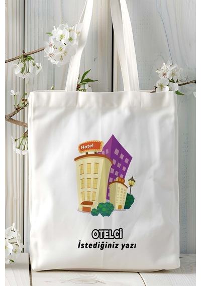 Art Hediye Otelci Baskılı Bez Omuz Çantası Kişiye Özel Model 20 Çok Renkli