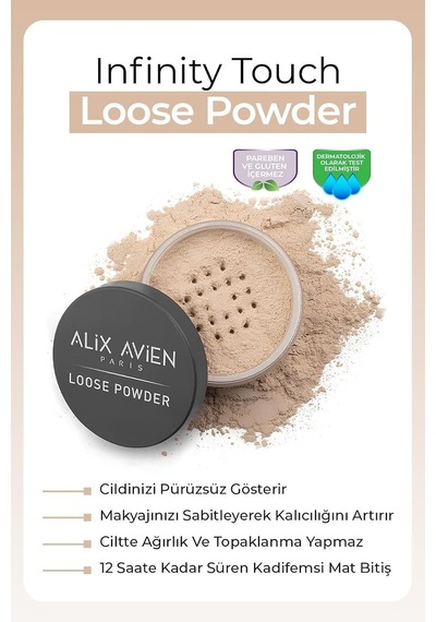 İpeksi Toz Pudra - Sabitleyici Etki Mat Bitiş - Loose Powder 03 Soft Apricot Diğer
