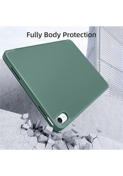 Apple Uyumlu iPad Air 11 İnç M2 2024 Kılıf Pen Slot Charging Case Kalem Bölmeli A2902 A2903 A2904 Kapaklı Kılıf