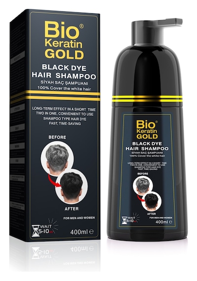 Bio Keratin Gold Black Hair Shampoo Siyahlaştırıcı 400 Ml Beyaz