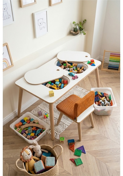 Montessori Çocuk Masası - Oyun Masası - Aktivite Masası - Çalışma Masası - Etkinlik Masası Beyaz Montessori Çocuk Masası - Oyun Masası - Aktivite Masası - Çalışma Masası - Etkinlik Masası Beyaz