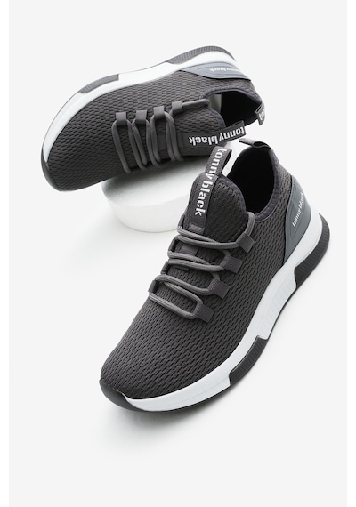 Tonny Black Unisex Koyu Gri Nefes Alabilen Kumaş Poli Taban Bağcıklı Spor Ayakkabı V2qnt-0 388 Koyu Gri