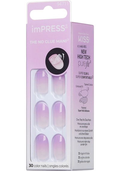 İmpress Color Kendinden Yapışkanlı Takma Tırnak Kısa Ombre Mor