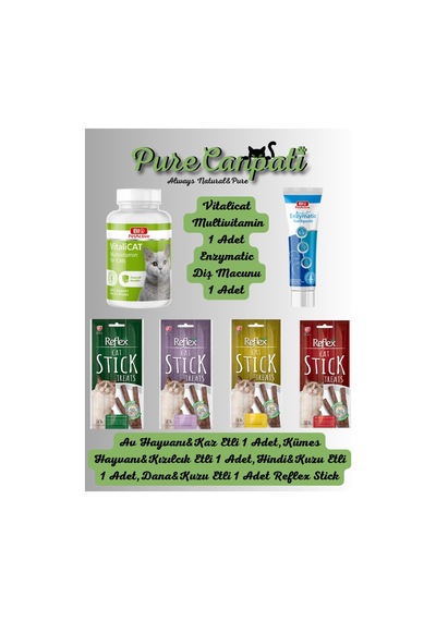 Purecanpati Kedi Multivitamin Ağız Bakım ve Stick Ödül Seti