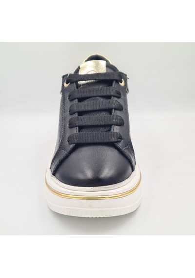 Mammamia D26ya-3890 Siyah Altın Hakiki Deri Kadın Günlük Casual Sneaker Atakkabı Siyah