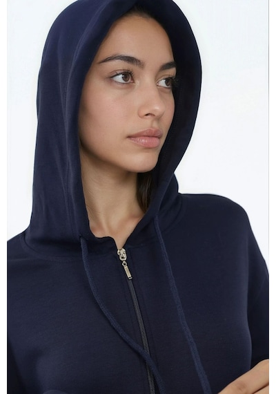 Hiccup Modal Touch Fermuarlı Kapşonlu Sweatshirt Lacivert