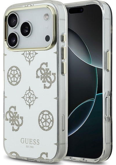 Apple Uyumlu iPhone 17 Pro Max Kılıf Guess Lisanslı Metal Kamera Çerçeveli Simli Peony Aynalı Kapak Gold Gold