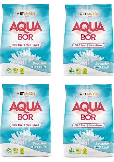 Eti Maden Boron Beyazlar için Aqua Bor Deterjan 4 x 6 KG