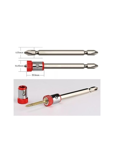 2 Adet Uç Mıknatıs Halkası Manyetik Vida Halka Tutucu 1/4 İnç Altıgen Şaft Tornavida Uçları İçin 0.35 CM