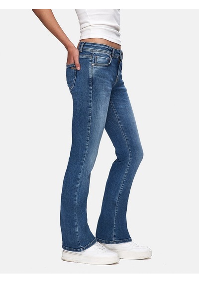 Julıana Dar Paça Orta Bel Mavi Jean Pantolon Mavi