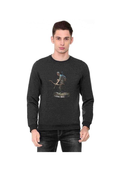 The Last Of Us Part 2 Baskılı Füme Erkek Örme Sweatshirt (528883817)