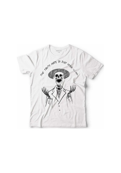 The Truth Hurts Skull Skeleton Kuru Kafa Suıt Çocuk Tişört 001