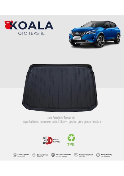 Nissan Qashqai Alt Bagaj 2022 Ve Sonrası 3d Bagaj Havuzu