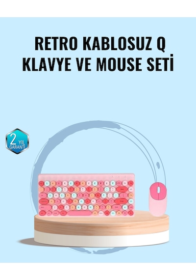 Bluetooth Klavye Ve Mouse Kombinasyonu Usb Alıcılı, Kompakt, Uzun Ömürlü
