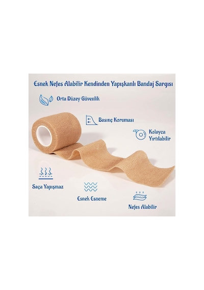Kendinden Yapışkanlı Elastik Coban Bandaj 5 Cm Ten Renkli 24 Adet