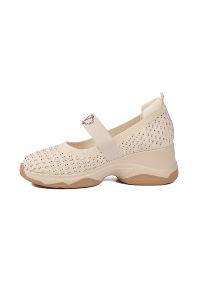Guja Bej Anorak Bantlı Taş İşlemeli Kadın Casual Ayakkabı 26y305 G
