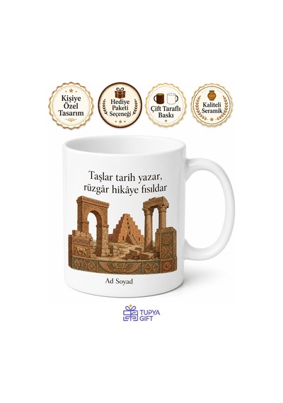 Silvan Tarihi Dokusu Kültürü Diyarbakır Hatırası Kupa Bardak Hediye Beyaz / Çok Renkli