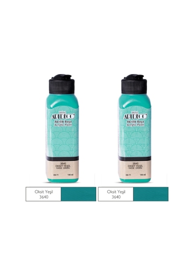 2 Li Akrilik Boya 140 Ml Renk Seçmeli Canlı Ve Pastel 3640 - Oksit Yeşil