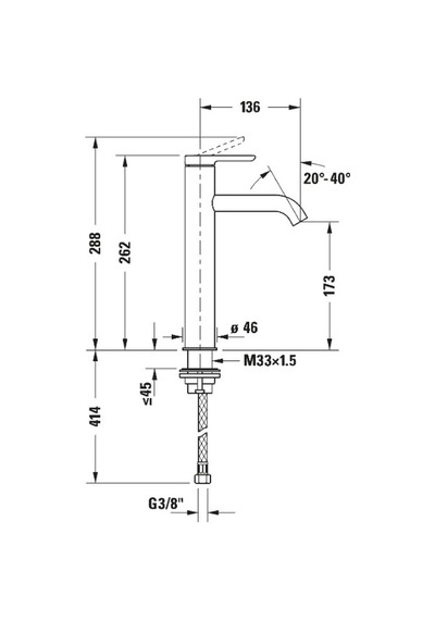 Duravit - C.1 Tezgah Üstü Lavabo Bataryası L Boy - C11030002010- Krom