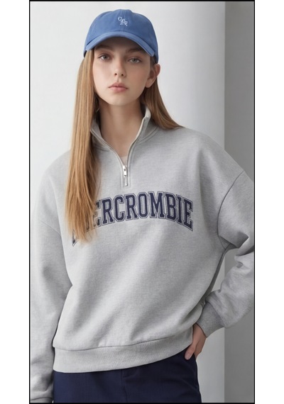 Modeva Global Kadın Gri Yarım Fermuarlı Oversize Sweatshirt Baskılı, Yumuşak Dokulu, Günlük & Spor Şık Açık Gri Modeva Global Kadın Gri Yarım Fermuarlı Oversize Sweatshirt Baskılı, Yumuşak Dokulu, Günlük & Spor Şık Açık Gri