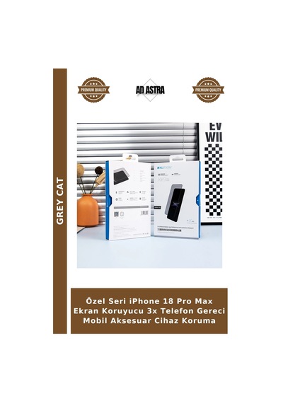 Özel Seri Apple iPhone Uyumlu 18 Pro Max Ekran Koruyucu 3x Telefon Gereci Mobil Aksesuar Cihaz Koruma