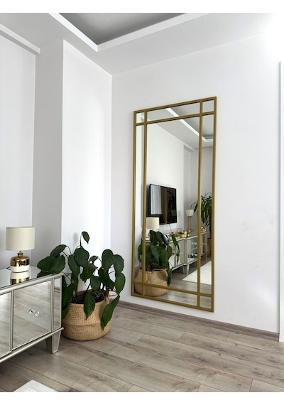 Effe 180x80 Cm Gold Metal Çerçeveli Dekor Ayna
