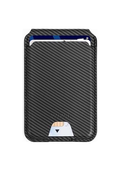 Standlı Magnetik Kartlık Wiwu Mw-003 Mag Wallet Siyah Karbon Tasarım