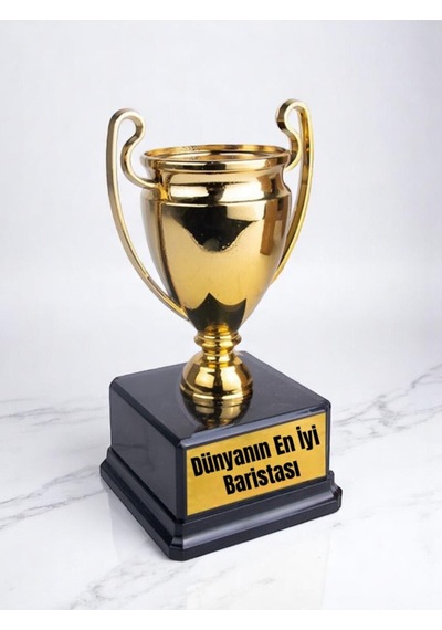 Dünyanın En İyi Baristası Baskılı Ödül Kupası 23 Cm Baristaya Hediyelik Eşya