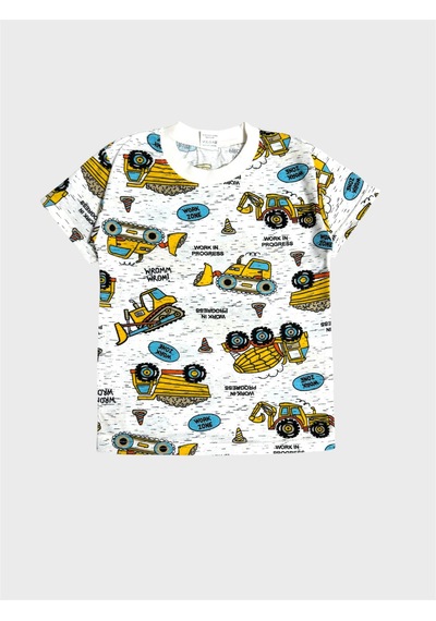 Aliş Kids Erkek Çocuk Pamuklu Beyaz Araba İş Makinesi Desenli Kısa Kollu Şortlu Yazlık Pijama Takımı Aliş Kids Erkek Çocuk Pamuklu Beyaz Araba İş Makinesi Desenli Kısa Kollu Şortlu Yazlık Pijama Takımı