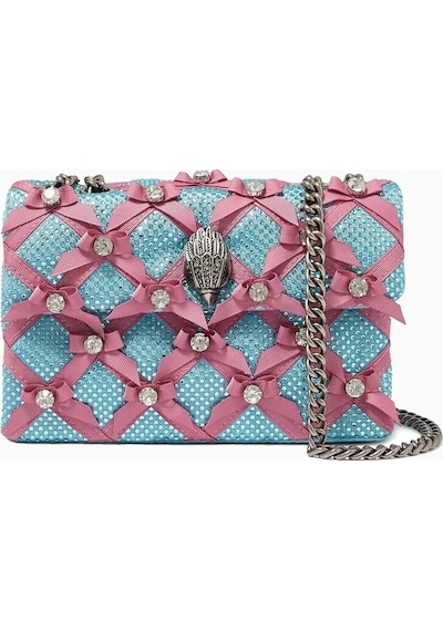 Kurt Geiger Medium Kensington Bow Fiyonk Detaylı Kadın Omuz Çantası Mavi