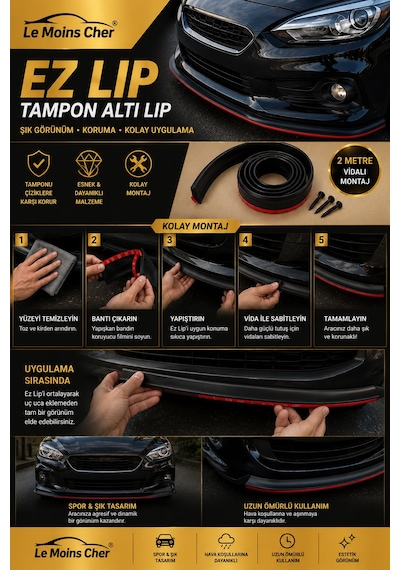 Mg Marvel R Performance Ez Lip Araç Tampon Altı Koruma Lipi 2 Metre Vidalı