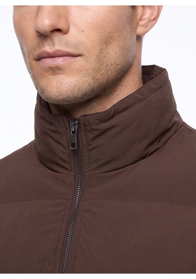 Fabrika F6wm-mnt 2108 Kahve Erkek Dik Yaka Kapitone Slim Fit Mont