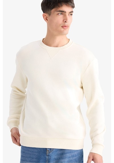 Defacto Regular Fit Bisiklet Yaka Basic Düz Kalın Sweatshirt T3777az25auer140 Ekru