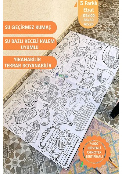 Araclar Yıkanabilir Boyama Örtüsü 30 40
