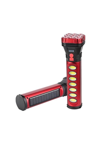 Powermaster Hb-707-2 9+4 Ledli Solar + Şarjlı El Feneri Siyah