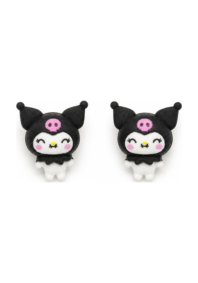 Kuromi Figürlü Çocuk Küpe Siyah Pembe Sevimli Hediye Küpesi Renkli