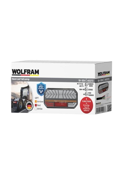 Wolfram 12v-30v Stop Lambası Ledli 6 Fonksiyonlu 235 110 Mm Sol E9