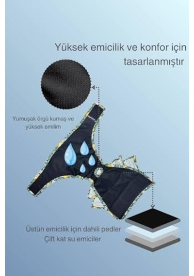 Köpek Regl Ve Çiş Bezleri, 3'lü Avantajlı Paket, 1 Paket 3 Desen Tropical, Small