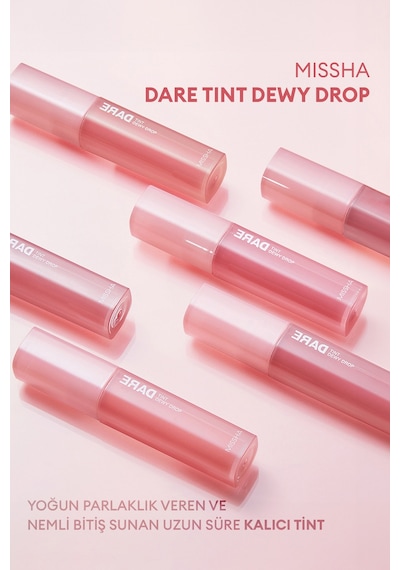 Uzun Süre Kalıcı Nemli Bitiş Sunan Parlak Tint Dare Tint Dewy Drop Rosy Drop 0