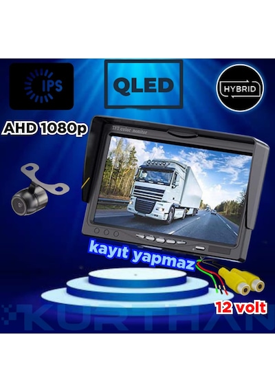 7 İnç Qled Ekran 1 Adet 150'' Geniş Açı Ahd 1080p Kelebek Kamera