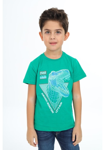Toontoy Kids Toontoy Erkek Çocuk Baskılı Tişört Koyu Yeşil